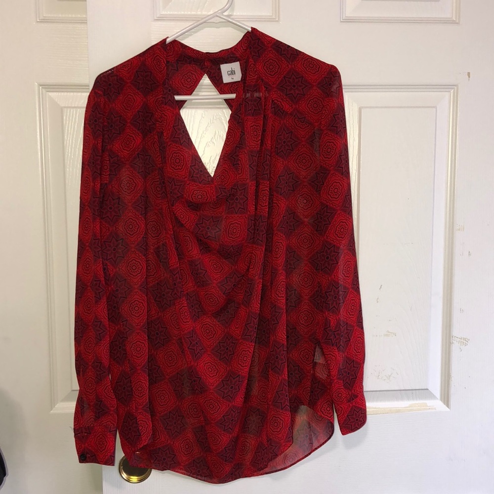 Cabi Patterened Flowy Blouse